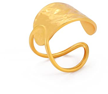 TEAMER Bague labyrinthe en spirale irrégulière en acier inoxydable réglable Bague géométrique en spirale ouverte au doigt Bijoux punk exagérés pour femmes et filles