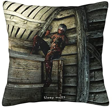 FIRNISHION Skyrim Merchandise, Astrid Sleep well, dekorative Wurfkissenbezüge, dunkle Bruderschaft, quadratische Kissenbezüge für Schlafzimmer, Wohnzimmer, Sofa, Bett, 45,7 x 45,7 cm