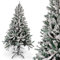 Albero di Natale Innevato Molto FOLTO Verde Bianco, IGNIFUGO con Base in Metallo, Neve Effetto Realistico, Rami a Gancio, Facile Montaggio, PVC, Base Metallica, Ignifugo (180 cm)