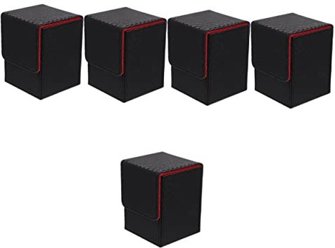 ibasenice 5er-Box Kartenspeicher Deck Handelsbehälter Halter Spielen Poker-Fall Mülleimer-Organizer Spielkoffer Kartenhalter Desktop-gehäuse Organizer Für Spielkarten Schreibtisch Werwolf Pu