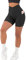 RXRXCOCO Damen Cross Waist Gerippte Kurze Sporthose mit Handytasche Nahtlos Gym Sport Shorts Kurze Laufhose Radlerhose Schwarz Size M
