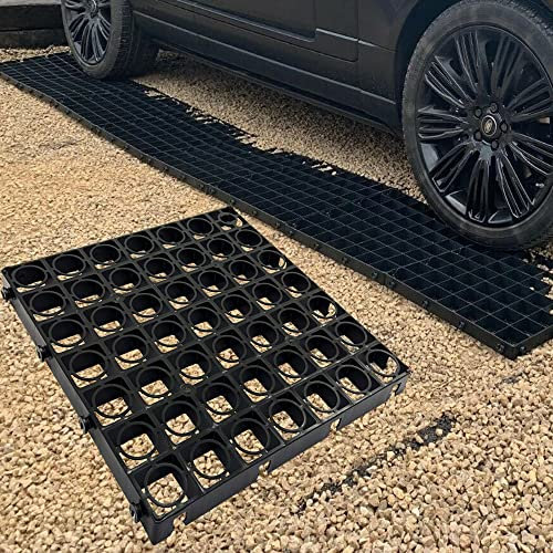 Plastic Paving Driveway Grid For Turf Grass Lawn Shed Greenhouse Base Path Paver Gravel Protector Drainage Mat (24 Grids)