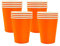 16 Stück Pappbecher,250ml Becher Papier Orange Partybecher Trinkbecher Hochzeit Einwegbecher Disposable Cups für Hochzeit,Kinder DIY,Partybedarf,Tee,Heißen und Kalten Getränken Einwegkaffee Becher