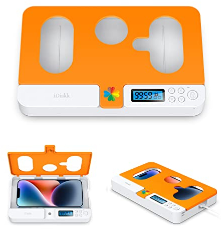iDiskk Telefonschlossbox mit Timer, Handy gefängnis, Handy Safe, praktischer Telefonsafe, zeitgesteuerte Schlossbox für alle iPhones und die meisten Android-Telefone (orange)