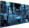 Mechanical Cattle Japanese Gaming Arcade Blue Large Mouse Pad Keyboard Desk Extended Office Decor, Pc Laptop Pads (31.5x15.7 in) with Stitched Eges Base Mousepad XXL