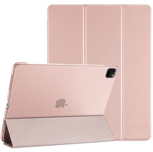ProCase Hülle für iPad Pro 11 Zoll 2022/2021/2020 (4/3/2 Generation), Dreifach Falt Klapp Schutzhülle, Ultra Dünn Leicht Ständer Schale Smart Case Cover -Rosa