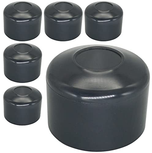 SKIR'CO Lot de 6 capuchons de poteau de clôture ronds en plastique gris de 40 mm pour poteaux de clôture ronds, cache-poteaux de clôture, gris anthracite 7016