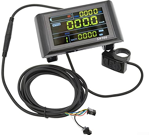 RANRAO Fahrrad-Scooter-Controller, E-Bike SW900 LCD-Display, buntes Display, Bedienfeld 24–60 V für Elektro-Fahrrad, Roller (6-polig)