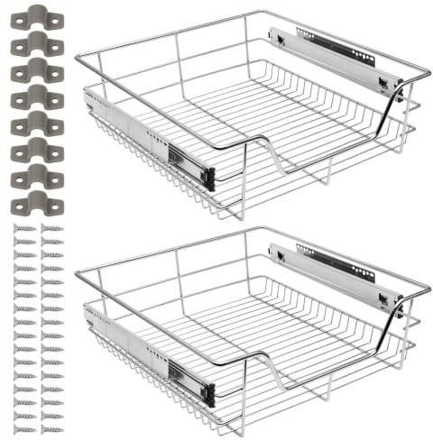 Ikodm - 6 cajones telescópicos de 50 cm para cocina, extracción de armario, instalación de extracción de gabinete de cocina, cajones de cocina de metal, instalación de cajón para lavaplatos, cajones