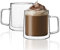 CNGLASS Gläser Kaffeebecher (Set 2x450ml), Doppelwandige Isolierglasbecher mit Griff, klare Espressobecher für Latte, Cappuccino, Teebeutel