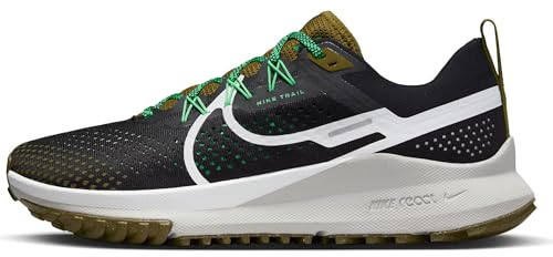 NIKE React Pegasus Trail 4 Men's Trainers Sneakers Trail Running Shoes DJ6158 (Black/Olive Flak/Spring Green/White 006) UK6.5 (EU40.5)