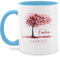 Tasse Tassen 325ml - Lebensbaum Geschenk Geburt I Geschenk Taufe I Taufgeschenk Kommunion I Geburtsdatum Konfirmation - 325 ml - Hellblau - personalisierte konfirmationsgeschenke