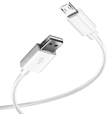 DR. WATCH 50CM Micro USB Charging Data Cable For Android Smart Phone LG White, USB 2A for 5V and 6V Devices, Fast Charging Made Easy!
