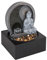 LED Tischbrunnen Wohnzimmer Zierbrunnen Dekoleuchte Asia Zimmerbrunnen Wasserspiel, mit 1,5m Kabel und Pumpe Buddha Design, anthrazit grau, 4x 0,13W LED 3000K 3W Pumpe, L x B x H 18 x 18 x 24 cm