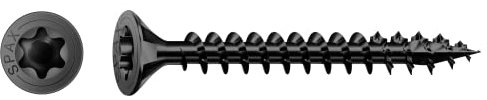 Spax Universalschraube, Senkkopf, schwarz, T-STAR plus, Vollgewinde (3,5x25 mm 200 Stück)
