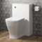 Baystone® Modern Bathroom Cloakroom Back to Wall BTW Toilet WC 500mm Furniture Unit Square Pan Soft Close Seat Dual Flush Cistern, White Gloss