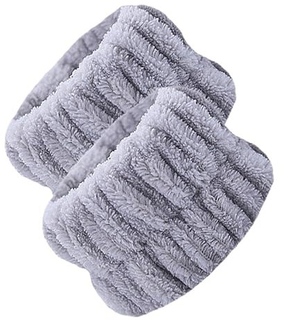 Maciun Gesichtswasch-Armbänder | 2 Stück Coral Fleece Spa-Armbänder saugfähig,Flauschige Spa-Armbänder, Handgelenkhandtücher zum Waschen des Gesichts, Haargummis für Frauen, Yoga, Frauen, Training