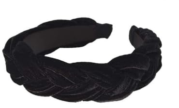 2 Stück geflochtene Stirnbänder aus Samt, geflochtene Vintage-Stirnbänder, Rock-Mode-Haar-Accessoires, elegante Stirnbänder für Damen, Samt-Stirnbänder, perfekt für den Alltag