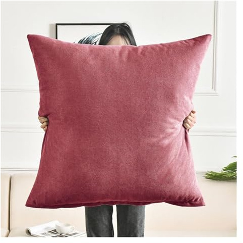 Sofa Kissenbezug 80x80 Kissenbezüge 70x70 Kissenhülle 60x60 Couch Dekokissen Bezug 50x50, Abnehmbare Kissenüberzug Und Atmungsaktiv Kopfkissenbezug Mit Reißverschluss ( Color : Burgundy , Size : 70x70