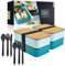 Moritz & Moritz 2er Set Bento Box Kinder in Blau - Perfekte Lunchbox für Kinder und Erwachsene - Brotdose mit Fächern - Ideal für die Arbeit, Schule und unterwegs