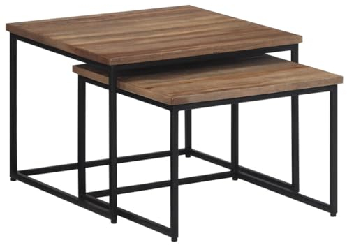 Willood Satztische 2 STK. Massivholz Teak
