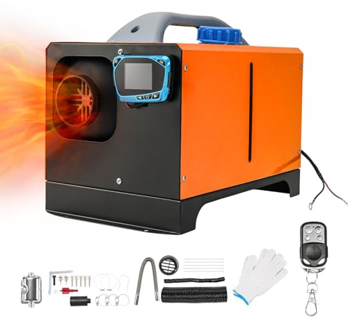 ShockFlo 8KW Standheizung Diesel 12V Lufterhitzer Tragbar Luft Dieselheizung Diesel Ruhig Air Diesel Heizung w/Schalldämpfer All-in-one Eine Löcher w/Fernbedienung LCD-Display Orange Toolbox-Stil 01