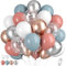 Dusty Pink Blue Silver White Rose Gold Clear Star Print Balloons, 50pcs for Birthday Gender Reveal Baby Shower Party Wedding Bridal Bachelorette Supplies