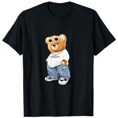 Cool Oversize Teddy Bear body Illustration Graphic Designs T-Shirt