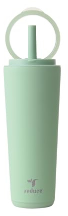 Reduce Halo 24 oz Stainless Steel Vacuum Insulated Tumbler - Spill Proof Travel Mug with Flip Handle Lid - Keeps Drinks Cold for 32 Hrs - Dishwasher Safe - Cupholder Friendly - Matcha