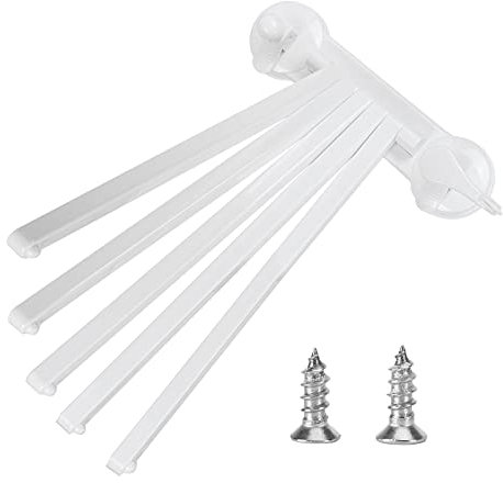 Barres à Serviettes pivotantes, Barres à Serviettes en Plastique à 5 Bras, Porte-Serviettes Mural avec Crochet, Gain de Place, Porte-Serviettes pour Plusieurs Serviettes,