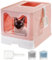JUPPLIES - Arenero para Gatos Cerrado Con Doble Entrada - Caja de Arena Cubierta 51x38x41cm - Bandeja Extraíble y Pala - Fácil Limpieza (Rosa)