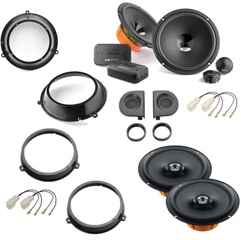 Kit 6 Casse Compatibile con Fiat Panda 2003-2012 Seconda Serie Con Supporti Tweeter Adattatori Altoparlanti ANTERIORE e POSTERIORE connettori inclusi