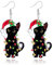 SIXDUTON Weihnachtsohrringe Schwarze Katze für Damen, Cartoon Dieb Tropfenohrringe Weihnachtsschmuck für Frauen, Acryl Tropfen Ohrringe Geschenk Neujahr (Schwarze Katze)