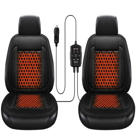 Wizvox 12v Sitzheizung Zum Nachrüsten, Einstellbare Temperatur 12v Auto Sitzschutz Universeller Komfort Sitzauflage für Auto für Reisen Geeignet Doppelsitz 1 Netzkabel