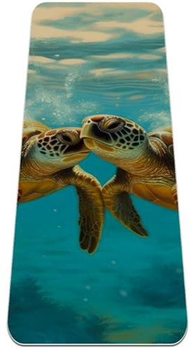 Turtles Ocean Yogamatte, rutschfest, 6 mm dick, Fitnessmatte, Yogamatten für Damen, Workout-Matten für Zuhause, Hot Yoga, Pilates und Bodentraining, (L x B): 183 x 61 cm