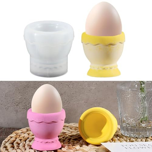 ALEFBET Silikonform Eierbecher, Silikonformen Gießformen Ostern, Silikon Gießform Ostern, Ostern Gipsformen zum Gießen, Epoxidharz Formen Ostern（Eierbecher）