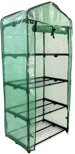 Actiasgear - 4-Tier Mini Outdoor Greenhouse with PE Cover | Compact Garden Greenhouse