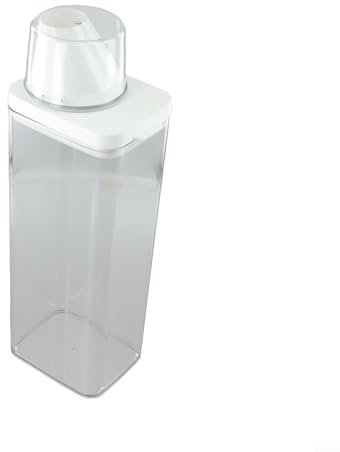 Transparente Waschpulver-Aufbewahrungsbox mit luftdichtem Verschluss und praktischem Messbecher (1100 ml)