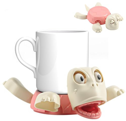 Turtle Coaster - Posavasos de tortuga impreso en 3D, divertido diseño de tortuga, novedosos posavasos para bebidas para 2025, diseño de sensor de gravedad, regalos para amigos y niños (rosa)