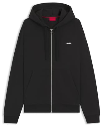 HUGO Herren Dapozip Hoodie aus Baumwoll-Terry mit Reißverschluss und Logo-Schriftzug