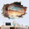 SUPERDANT 3D Wandaufkleber Höhle Am Meer 3D Wandsticker Kaputte Höhle Meereslandschaft Abnehmbar Abziehen Und Aufkleben Wandtattoo Vinyl Wandsticker Für Zuhause Wohnzimmer Schlafzimmer Badezimmer