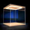 Acryl Vitrine Acrylvitrine mit LED-Beleuchtung, Staubdichte Acrylbox mit Tür, Transparente Vitrine mit Sockel, Vitrinenständer für Minifiguren, Autos und Spielzeug(20x15x20cm(8x6x8))