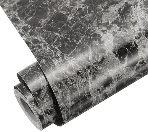 PATIKIL Marmor Selbstklebefolie 40cm x 2 Meter Selbstklebende Tapete Abzieh- Und Klebefolie Vinyl Folienrolle Für Wände Türen Küchenarbeitsplatten Schränke Braun