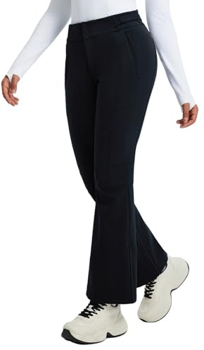 baleaf Skihose Damen Wasserdicht Wanderhose Softshellhose Winter Atmungsaktive Warm Gefüttert Outdoorhose Snowboardhose Skifahren Schwarz XL