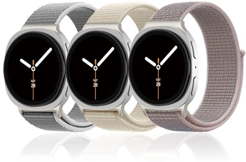 YuiYuKa 3Pcs Nylon Sport Armband für Samsung Galaxy Watch 8 9/8 Classic | Weiches Stoff Bands Solo Loop Verstellbare Armband für Samsung Watch 9 8 40mm 44mm/8 Classic 46mm Herren Damen