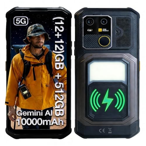 AGM G3 5G Rugged Smartphone Android 15 Telefono Indistruttibile,24(12+12) GB,512GB+1TB TF, 6,72 120Hz,64MP+50MP+2MP Visione Notturna,IP68/IP69K e MIL-STD-810H/Luce Da Campeggio/Dual SIM/NFC | 12+12 GB di RAM+512 GB di ROM|10000mAh|6.72 FHD|120Hz|Ricarica senza fili|Dual SIM|IP68|NFC|GPS|Face ID