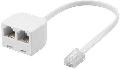 ZEXIJOW Répartiteur Téléphonique RJ11 6P4C 1 Mâle vers 2 Femelles, Adaptateur Doubleur de Prise Téléphone Fixe pour Box ADSL, Modem, Fax et Répondeur