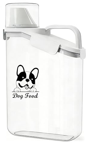 Hundefutter Aufbewahrung Futterbehälter Hund Transparent schmale Öffnung | Hundefutter Aufbewahrungsbox für Trockenfutter und Hundesnacks, praktische Nutzung mit Griff für Küche und unterwegs