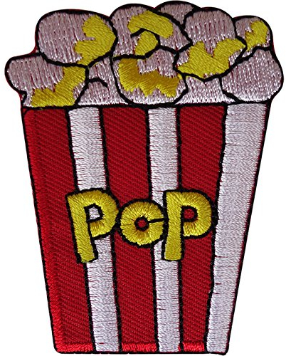 Popcorn Patch Bestickt Abzeichen Eisen Sew On Film Film Lebensmittel Stickerei Applikation