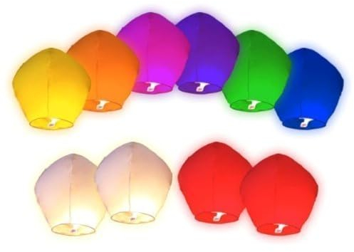 Farolas blancas chinas para fiesta boda romántica evento festival (Multicolor, 10pcs)